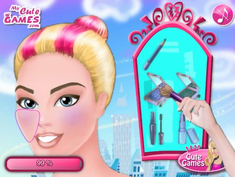 My cute games. Игра макияж Барби. Игры макияж принцессы Барби. Барби прическа и макияж. Игра Барби прически.