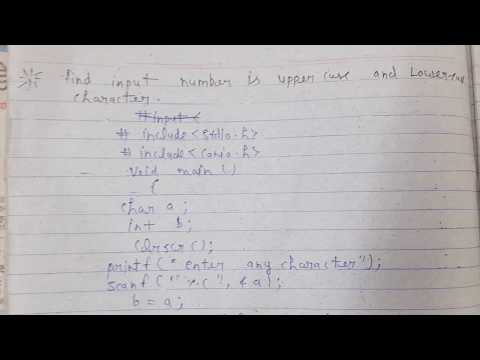 Program to find input number is upper case and lower character in c language.