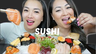 Download Lagu SUSHI Salmon \u0026 Toro Sashimi, Nigiris \u0026 Sushi Cone Mukbang With Sas ASMR |N.E Let's Eat MP3