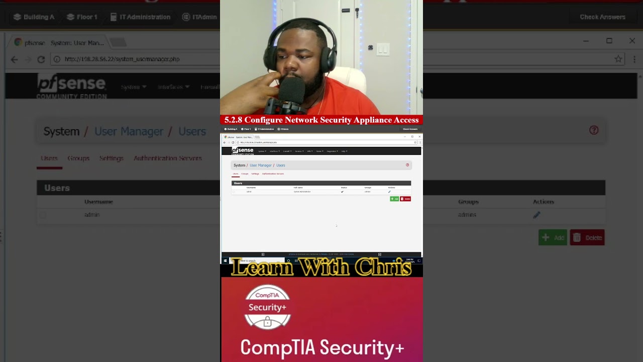 🔐 Security+ Lab 5.2.8 — Configure Network Security Appliance Access