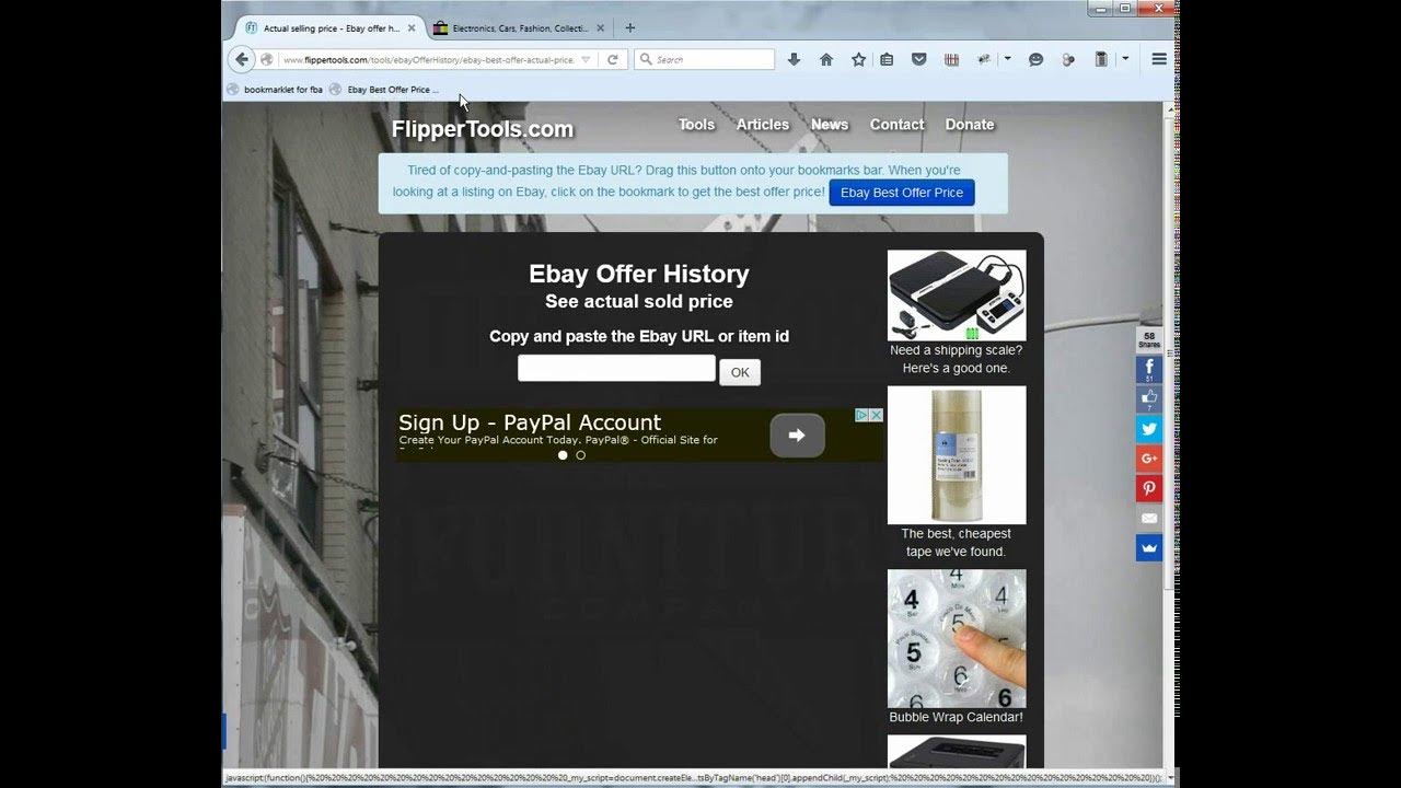 Ebay Best Offer Price Bookmarklet Instructions YouTube