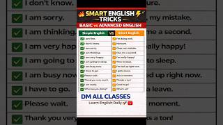 🔥 Stop Saying Basic English! Speak Smart English 😎 #shorts #englishlearning #learnenglish #viral