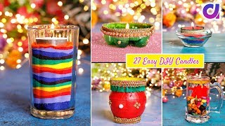 27 Easy and Beautiful DIY Candles for Diwali | Room Decor | Artkala