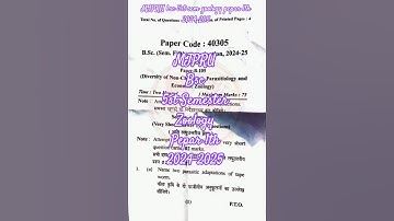 MJPRU bsc 5st Semester zoology pepar 1st 2024-2025