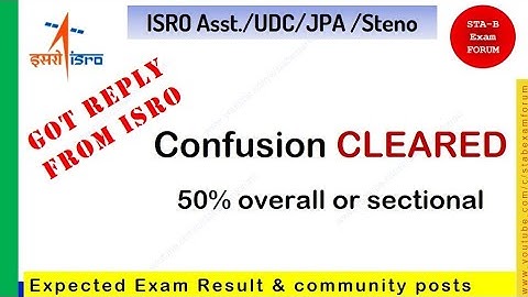 ISRO Assistant UDC JPA Steno | Confusion cleared | Sectional vs Overall