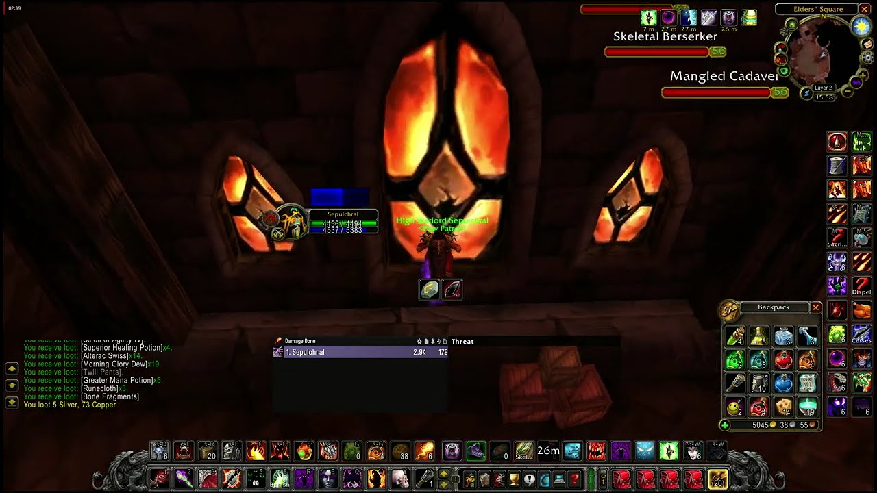 WoW Classic (Anniversary) - Stratholme Holy Water Solo Farm (Warlock PoV)