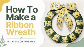 Yarn Ribbon Wreath/ Ribbon Wreath Tutorial/ Yarn Wreath/ Ribbon Wreath DIY/ Easy Ribbon Wreath DIY