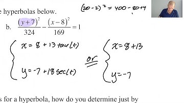 Parametric Equations of Hyperbolas pg 196