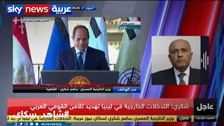 وزير الخارجية المصري سامح شكري: التدخلات الخارجية في ليبيا تهديد للأمن القومي المصري والعربي