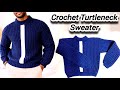 Crochet Ribbed Turtleneck Sweater Tutorial ✨ Beginner Friendly | Made To Fit