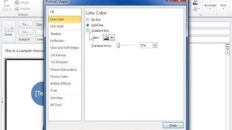 Outlook 2010 Add a Gradient Fill to Line