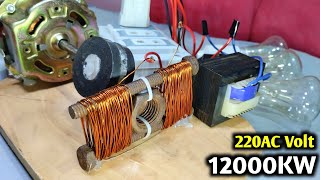 Get Free Electricity Generator 220V From Coper Wire And Transformer