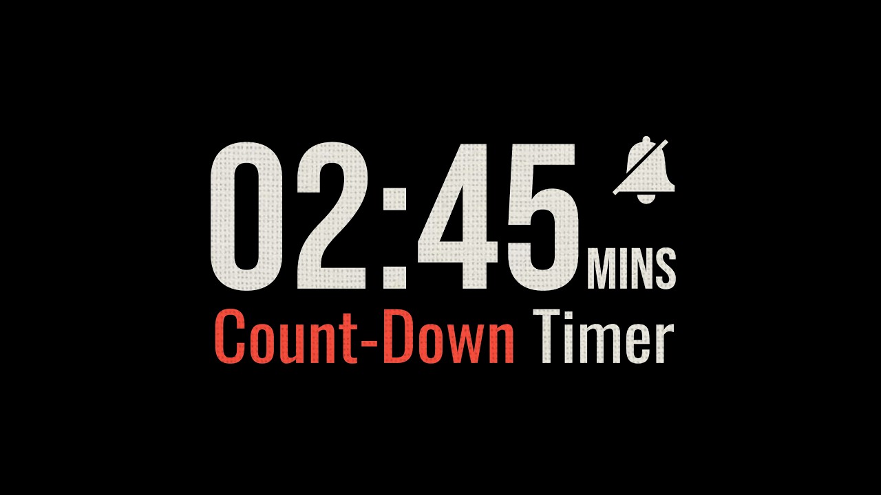 2 Minute 45 Second Silent Countdown Timer - YouTube