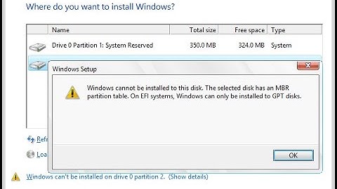 Fix Windows Cannot be Installed to Disk 0 Partition 1 Error GPT Style