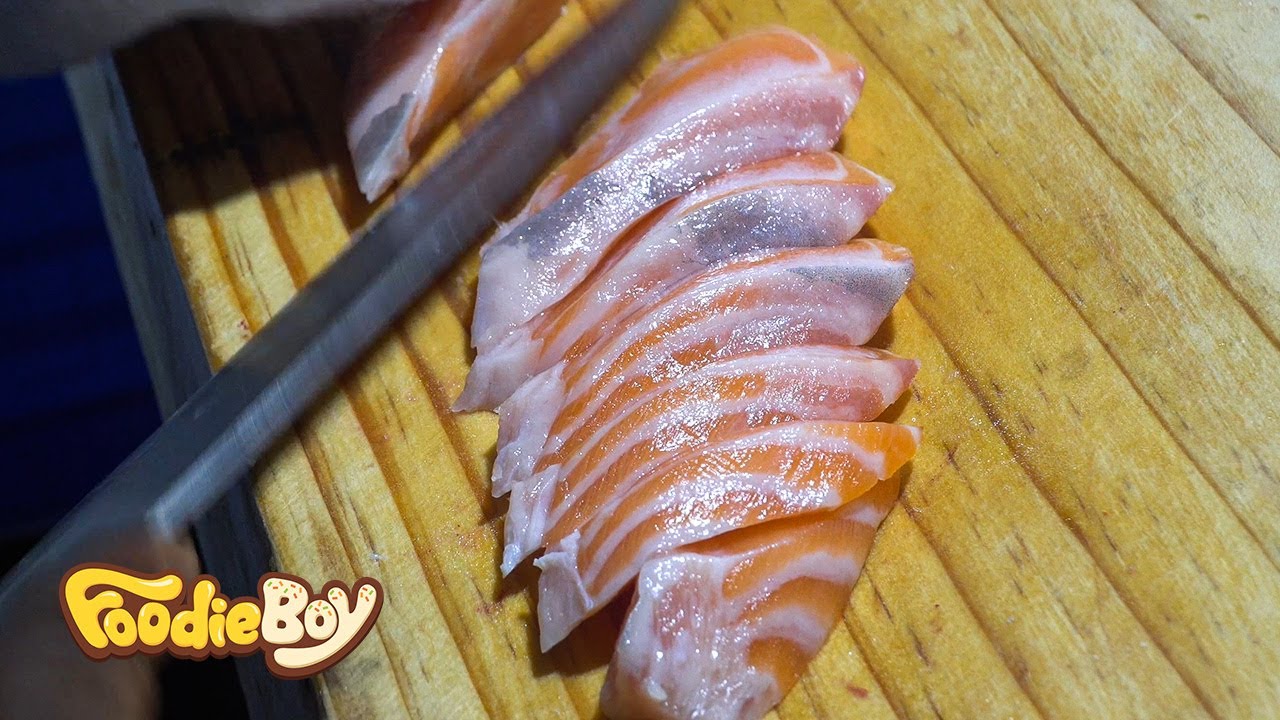민어 연어 숙성회 / Aged Brown Croaker, Salmon Sashimi - Korean Street Food / 서울 노량진 수산시장