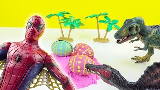 Спайдермен Человек Паук спасает яйца динозавров