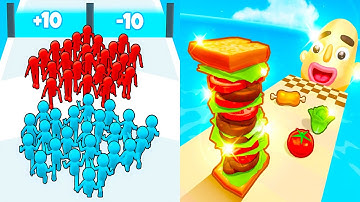 Join Clash 3D vs Sandwich Runner 💥⚡ Fun Levels Gameplay Walkthrough Android iOS QV9K