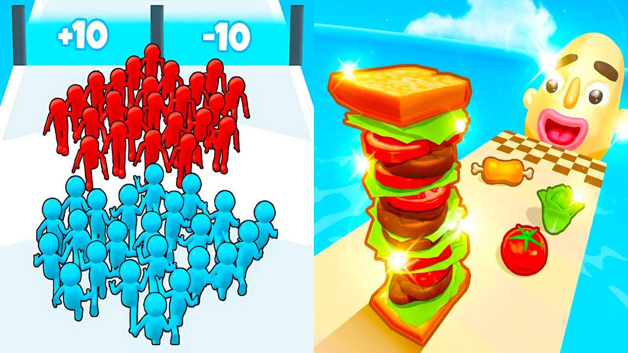 Join Clash 3D vs Sandwich Runner 💥⚡ Fun Levels Gameplay Walkthrough Android iOS QV9K