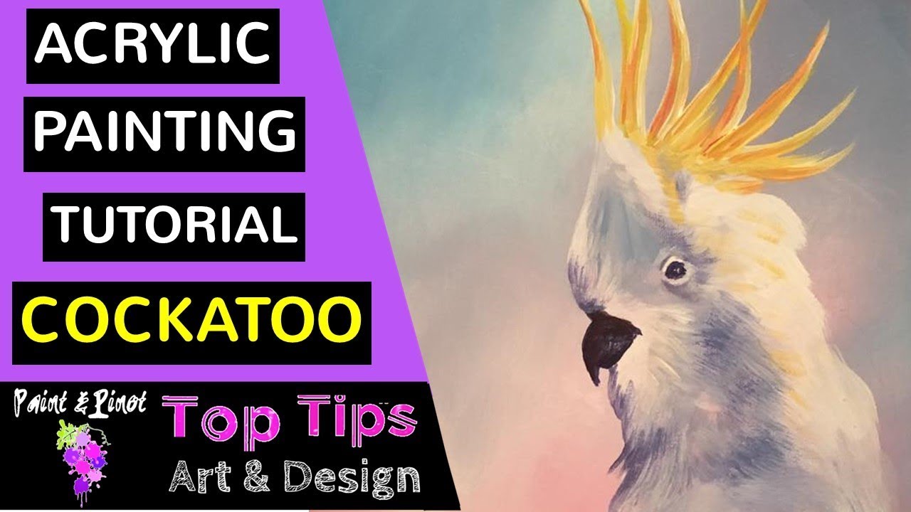 White cockatoo acrylic painting step by step guide YouTube