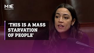 Alexandria Ocasio Cortez calls out Israel's genocide in Gaza