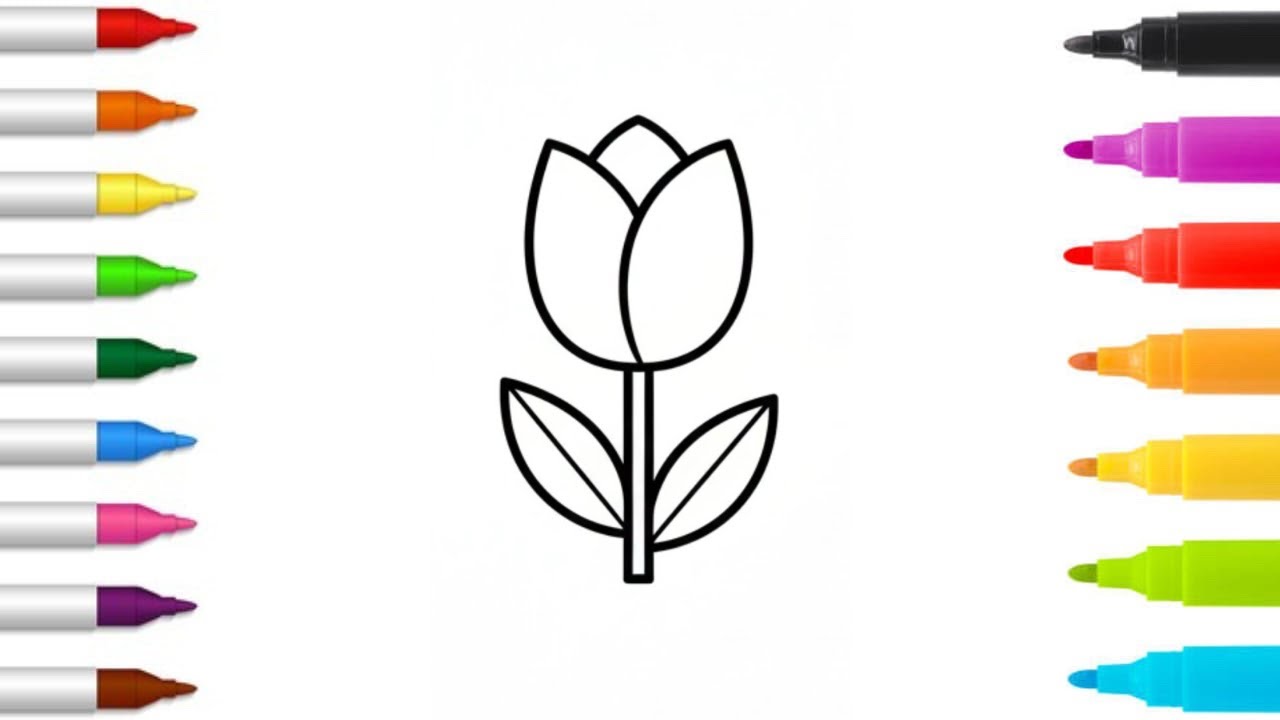 How to draw easy flower for kids | step by step | Coloring  