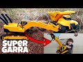 Trator infantil com super garra hidráulica|Children&#39;s tractor with super hydraulic grapple.