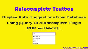 Autocomplete Textbox with jQuery UI using PHP and MySQL