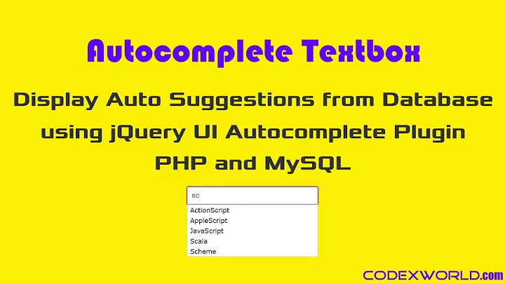 Autocomplete Textbox with jQuery UI using PHP and MySQL