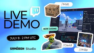 Building A Game Live With The Sandbox Studio #1 Character, Camera, Controls