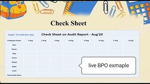 What is check sheet in 7 QC Tool? ( live BPO job example) || 2020