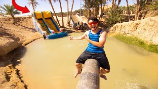 Pool Waterslide | جبنا الزحليقه في مسبح الرمل