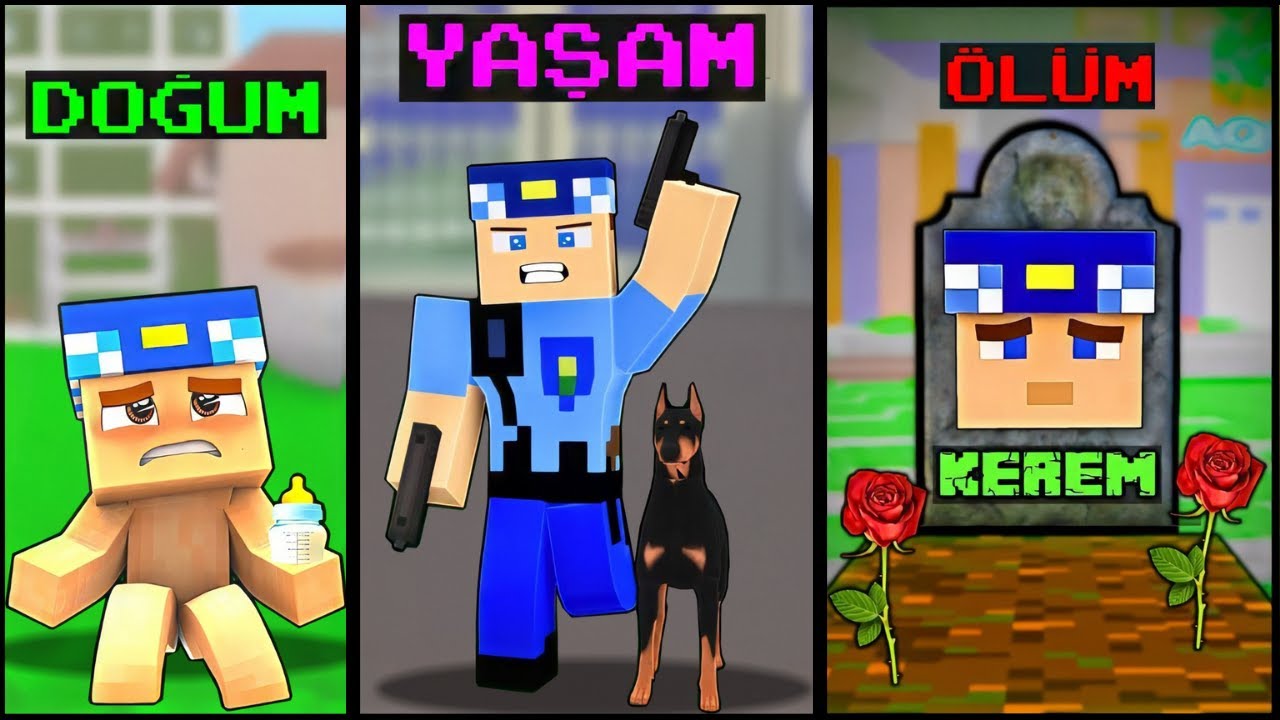 DOĞUMDAN ÖLÜME KEREM KOMİSERİN HAYATI 😱 - Minecraft