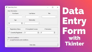 Tkinter Data Entry Form tutorial for beginners  Python GUI project [responsive layout]