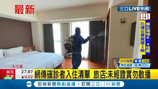 #三立最新 網路瘋傳確診者旅遊入住清單 花蓮旅店澄清謠言表示未經證實勿散播錯誤資訊不然恐會觸法│記者 洪儀婷│【LIVE大現場】20210503│三立新聞台