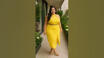 🌞 Bold in yellow! Radiant vibes and sunshine curves 💛💃 #bodypositivebeauty #shorts