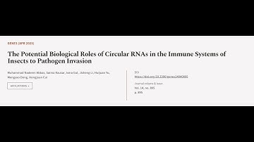 The Potential Biological Roles of Circular RNAs in the Immune Systems of Insects to P... | RTCL.TV