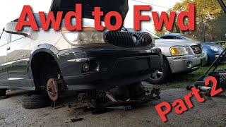 PART 2 AWD/FWD CONVERSION (4T65E transmission removal)02-07 BUICK RENDEZVOUS