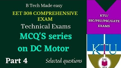 DC Motor MCQ Part 4/Important questions/ KPSC AP/ AE Exams/ KTU Comprehensive exam EET308🔥🔥