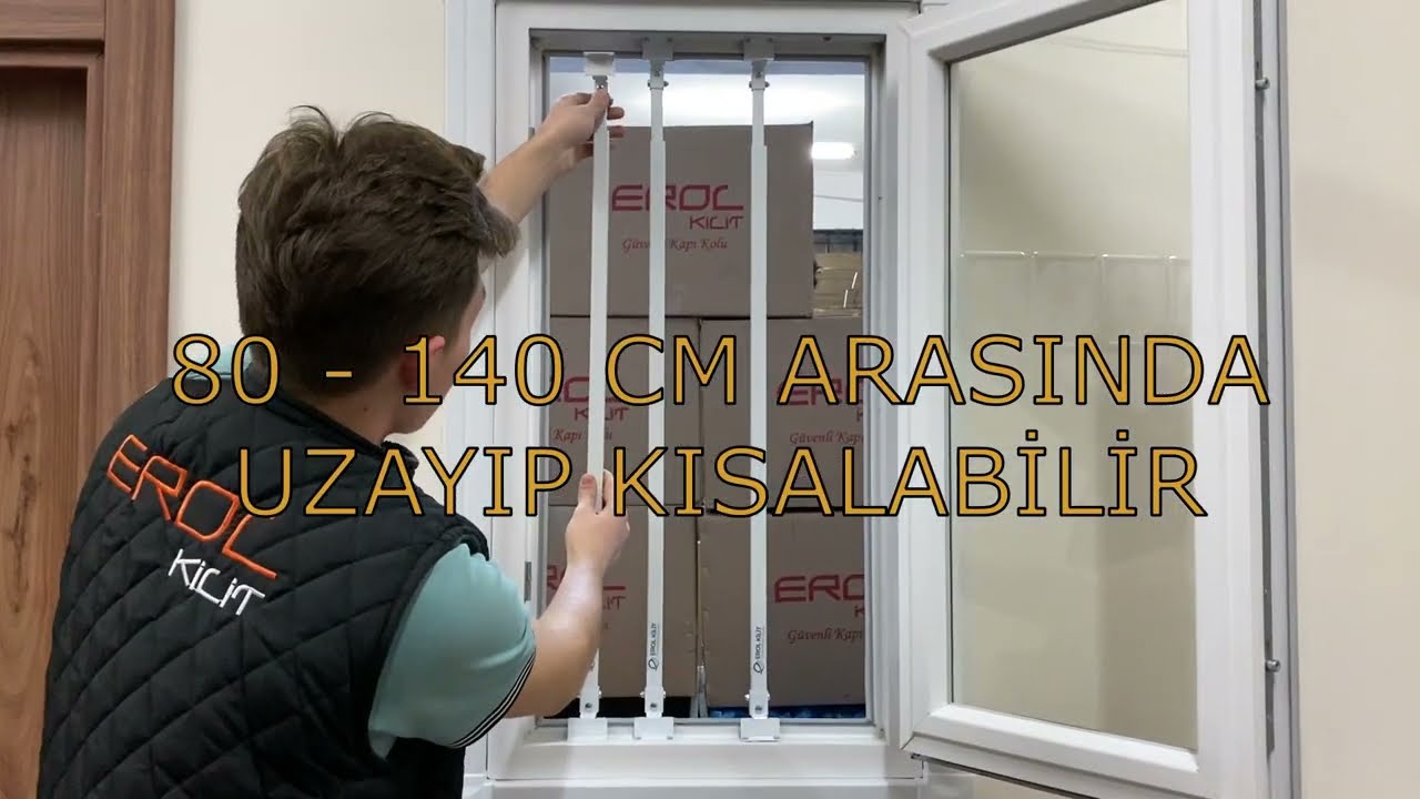Pencere Güvenlik Sistemi - Taşınabilir Pencere Korkuluğu Her Pencereye Uygun Uygulaması Kolay