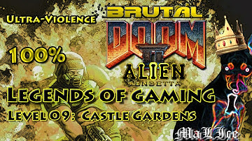 Brutal Doom Alien Vendetta - Level 09: Castle Gardens