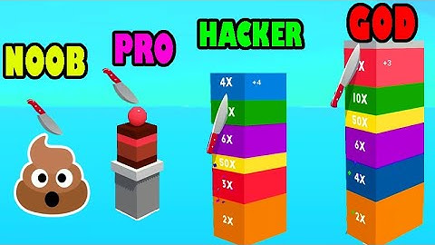 (NOOB vs PRO vs HACKER vs GOD IN SLICE IT ALL Gameplay (ios- Android