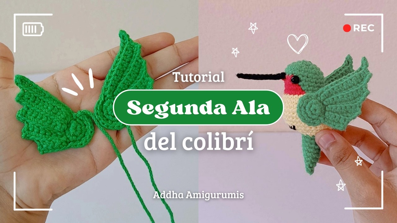 🐦 Finaliza tu Colibrí Amigurumi a Crochet (3) | Segunda Ala | Idea para Vender o Regalar 🐦