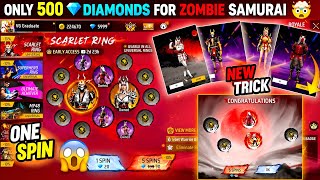 🤯 I Got Zombie Samurai Bundle In 500 Diamonds | Free Fire New Scarlet Ring Event Spin | FF New Event screenshot 5