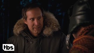 National Lampoon's Christmas Vacation: Clark’s Cooking Oil Fires His Sled Down Hill (Clip) | TBS