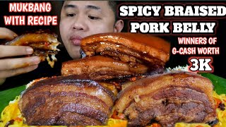 SPICY BRAISED PORK BELLY | MELT IN YOUR MOUTH | COOKING & MUKBANG | Collaboration w/ @ROLFCAH