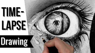 Halloween Inspired EYE drawing | Time-Lapse Start-to-Finish