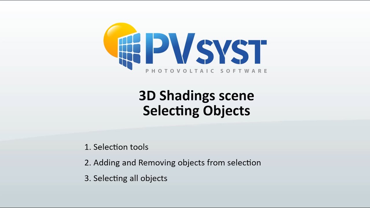 PVsyst 7 - Shadings 002 - Objects selection