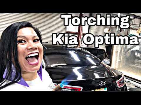 Torching Kia Optima Window Tinting - YouTube