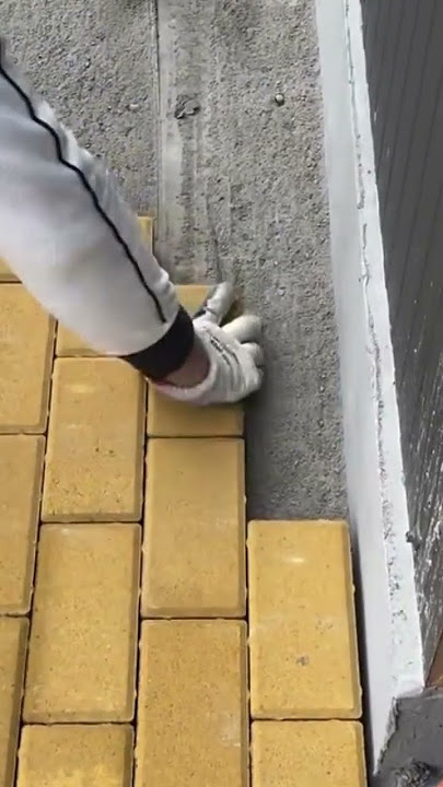 the process of installing paving blocks in the yard is easy and neat #construction #popular #paving