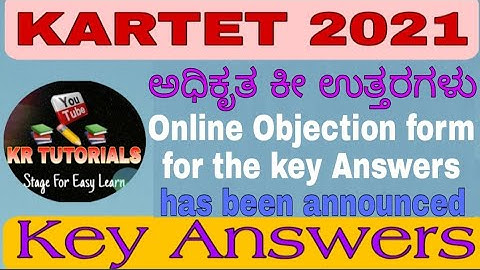 KAR TET 2021  GOVT KEY ANSWER OBJECTION FORM FOR THE KEY ANSWERS
